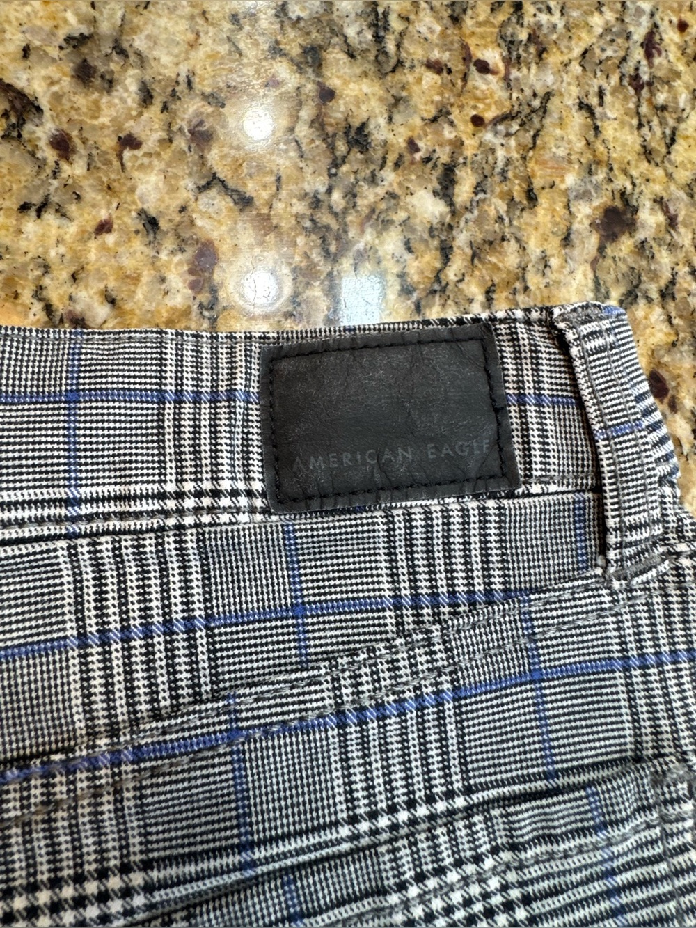 ❤️ American Eagle Sz 0 Outfitters Gray and Blue Plaid Mini Skirt (B9) - Picture 5 of 6